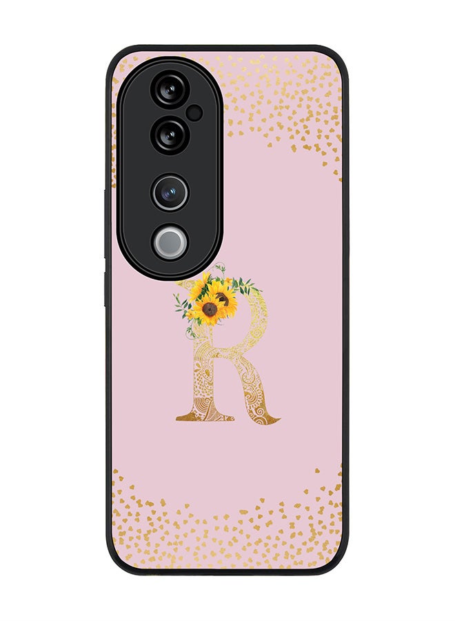 Stylizedd For vivo V40 5G /vivo V40 Pro Case,Slim fit Camera Protection, Shockproof Thin Phone cover - Custom Floral Monogram - R (Pink ) - Image 1
