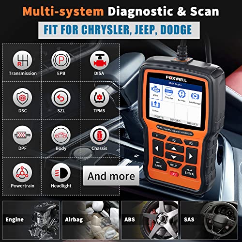 FOXWELL NT510 Elite fit for Chrysler Jeep Dodge Scan Tool, All System OBD2 Scanner Bidirectional Diagnostic Tool, All Maintenance Car Code Reader with ABS Bleeding TPMS Battery Registration Reset Tool - Image 2