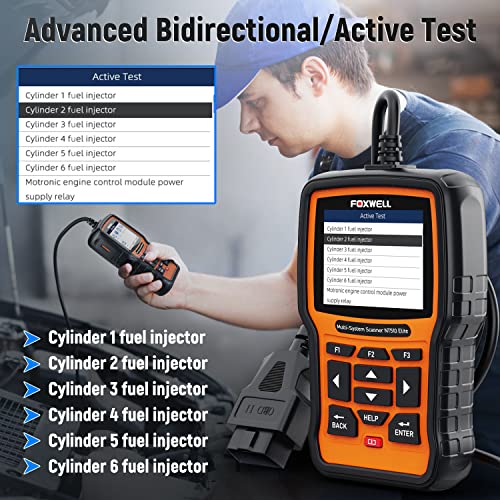 FOXWELL NT510 Elite fit for Chrysler Jeep Dodge Scan Tool, All System OBD2 Scanner Bidirectional Diagnostic Tool, All Maintenance Car Code Reader with ABS Bleeding TPMS Battery Registration Reset Tool - Image 4