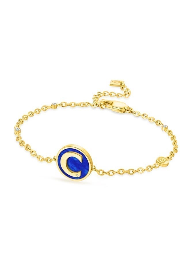 شيروتي 1881 سوار دائري مطلي بالذهب بحجر اللازورد الأزرق للنساء - Image 2