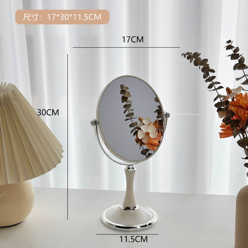 Ins Style Simple Wooden Mirror Rotatable Student Cute Girl Desktop Makeup Mirror Internet Celebrity Dressing Mirror - Image 1