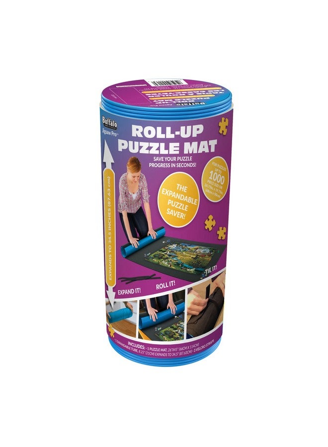 Buffalo Games - Roll-Up Puzzle Mat - Puzzle Saver and Assembly Accessory - Felt Mat - Fits up to 1500 Piece Puzzle - Black - Image 1