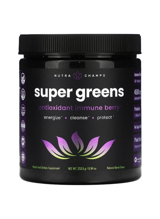 NutraChamps NutraChamps, Super Greens, Antioxidant Immune Berry, Natural Berry, 8.94 oz (253.5 g)  - Image 1
