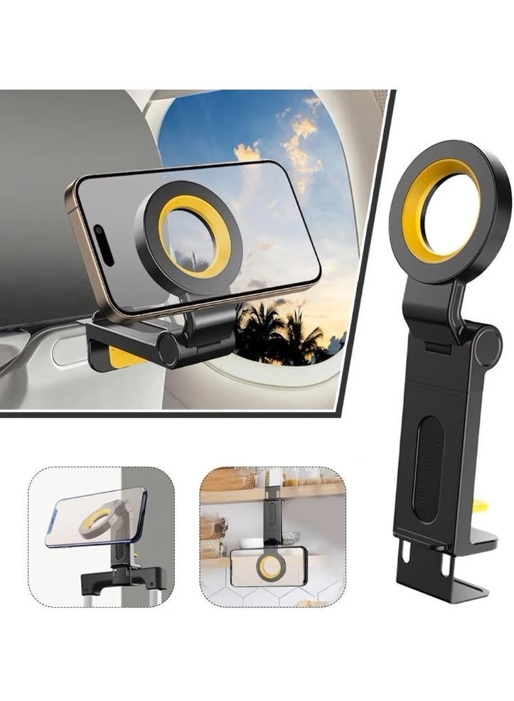 حامل هاتف مغناطيسي مثالي للسفر: مرن وقابل للتعديل بزاوية 360 درجة للاستخدام دون استخدام اليدين؛ يصلح للتثبيت على الأرفف، وحقائب السفر، والمكاتب، وفي السيارات، وعلى حوامل التصوير (Tripod)؛ متوافق مع هواتف iPhone وغيرها. - Image 4
