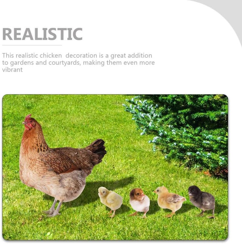 woobles 5pcs Chicken Yard Art Decor Chicken Garden Stakes Easter Chick Yard Signs Acrylic Chicken Family Garden Silhouette for Garden Courtyard Decoration - Image 5