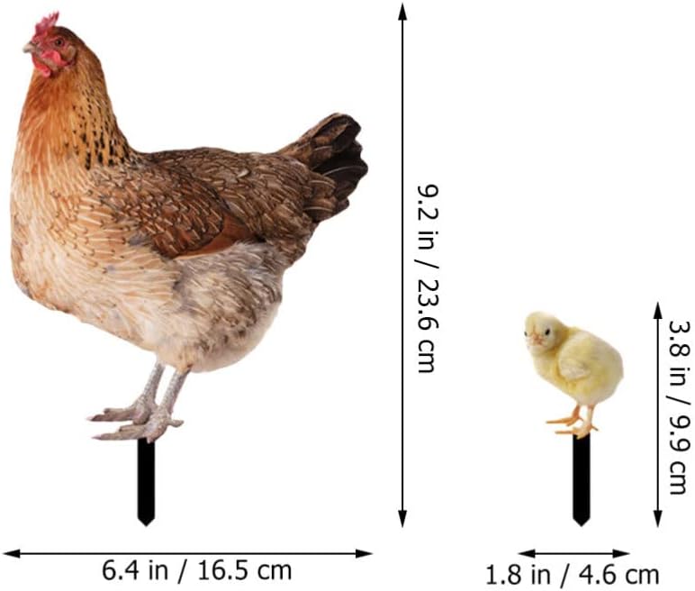 woobles 5pcs Chicken Yard Art Decor Chicken Garden Stakes Easter Chick Yard Signs Acrylic Chicken Family Garden Silhouette for Garden Courtyard Decoration - Image 3