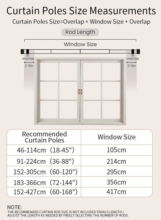 Arabest مجموعة قضبان ستائر بقطر 25 مم لقضبان الستائر العلوية، قضبان ستائر ثقيلة مع حوامل قابلة للتعديل لغرفة النوم وغرفة المعيشة والمكتب - Image 5