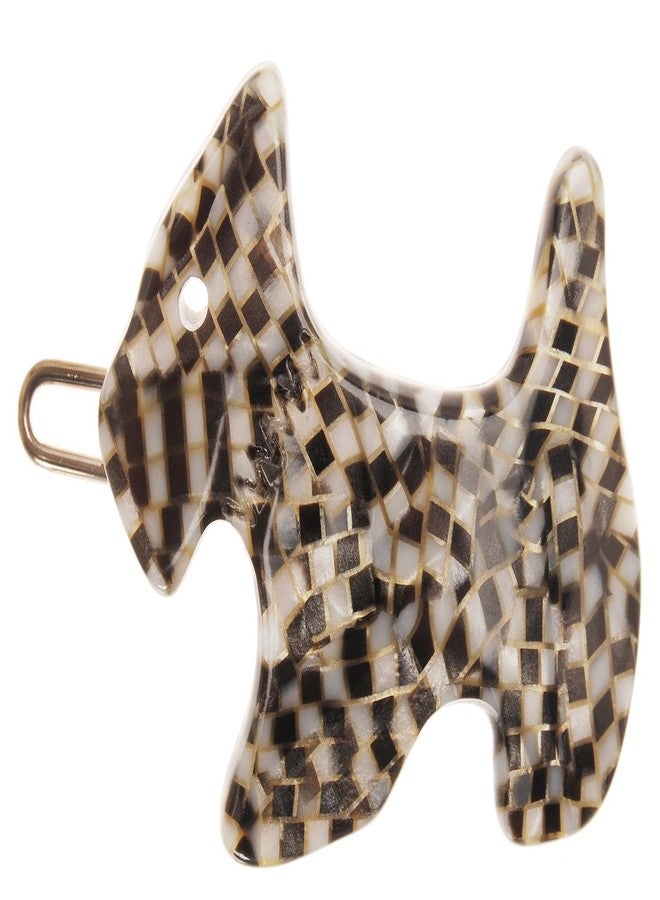 France Luxe Mini Scotty Dog on Tige Boule Barrette - Opera Silver - Image 1