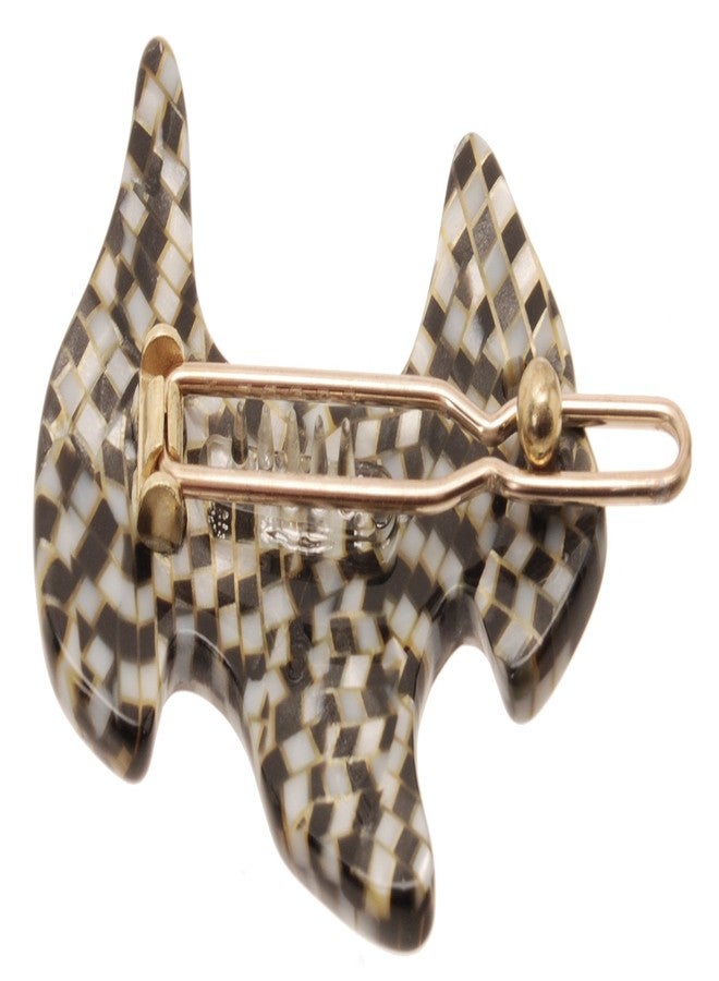 France Luxe Mini Scotty Dog on Tige Boule Barrette - Opera Silver - Image 2
