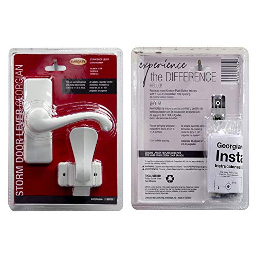 Larson Certified Storm Door White Georgian Lever, Storm Door Handle Replacement with Surface Mount Hardware - Image 4