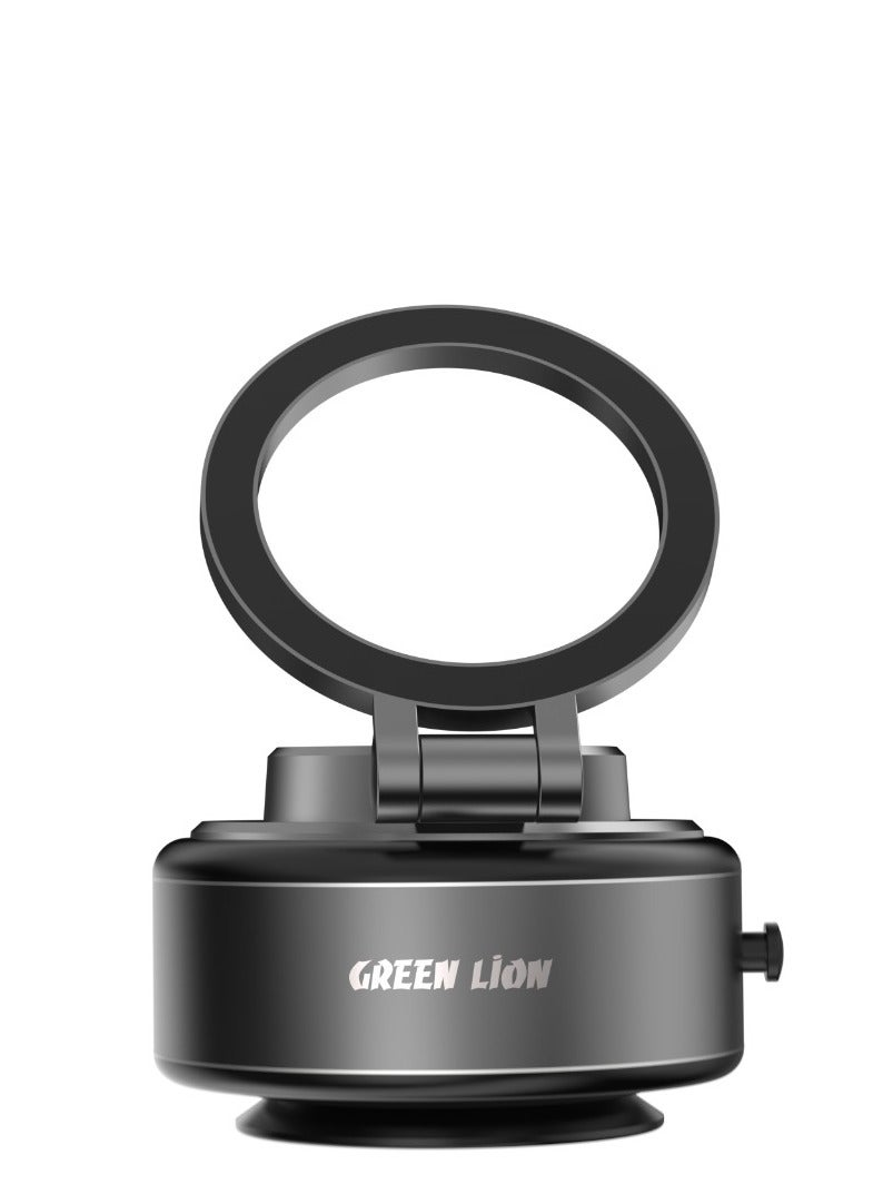 GREEN LION GX-29 Auto Suction Phone Holder / Magsafe Compatible / One-Hand Operation / 360° Rotation / Strong Suction Car Phone Holder - Matte Black - Image 1