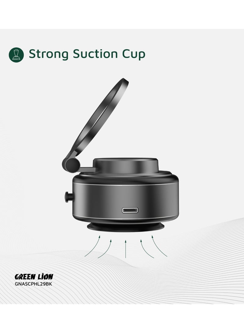 GREEN LION GX-29 Auto Suction Phone Holder / Magsafe Compatible / One-Hand Operation / 360° Rotation / Strong Suction Car Phone Holder - Matte Black - Image 3