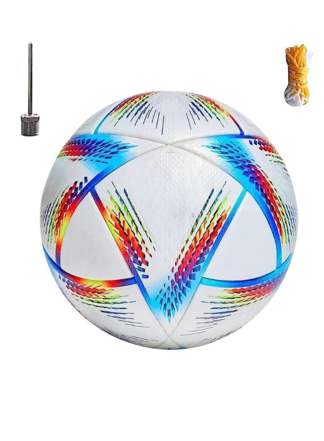 Football Ball World-Cup match ball Training soccer with Net Metal Needle Soccer Ball for Training footballs Premium Quality foot ball | Size Five - Image 1
