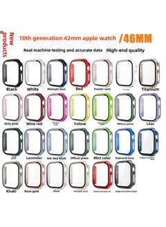 Suitable For Apple Watch Protective Case 10 Generation 42mm/46mm Case Film Integrated Case I Watch S10 Protective Case-Color:4.red-Dimensions:S10-46mm (with Carton Packaging)