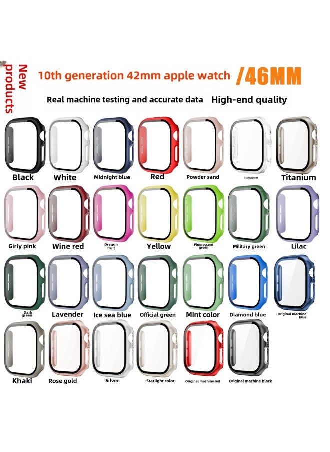 Generic - Suitable For Apple Watch Protective Case 10 Generation 42mm/46mm Case Film Integrated Case I Watch S10 Protective Case-Color:4.red-Dimensions:S10-46mm (with Carton Packaging) - Image 1