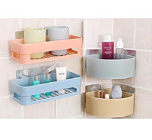 Flipco Shower Shelf Corners Adhesive Bathroom Shower Shelves（Without Drilling Storage Rack for Toilet, Shampoo, Dorm and Kitchen (Bathroom SHELVE 2 PCS + Bathroom Triangle SHELV 3 PCS) - Image 4