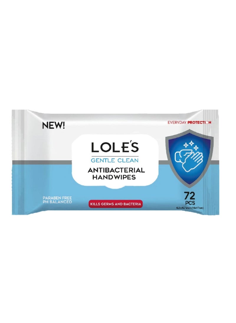 Lole's Gentle Clean Antibacterial Wet Wipes, Pack of 1 x 72 Wipes - Image 1