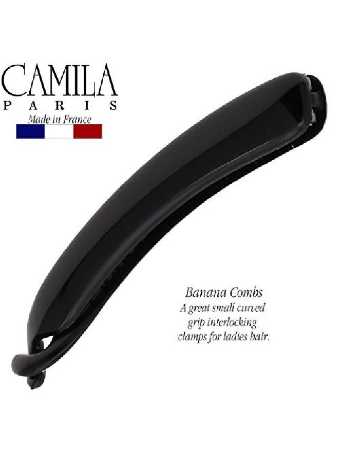 CAMILA Paris Nv134 French Hair Banana Clincher Clip Classic Girls Updo Flexible Ponytail Holder Non Slip Interlocking Banana Comb Fashion Durable Styling Hair Accessories For Women Made In France - Image 3