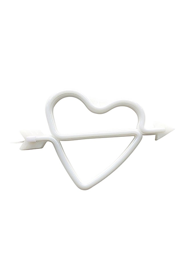 NIBEMINENT Heart Shape LED Neon Lamp Night Light White 272grams