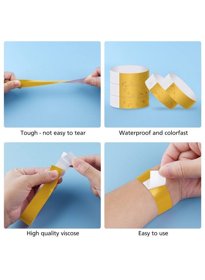 ASTARON 200 Pcs Gold Paper Event Wristbands Arm Bands Event Bracelets For Party Events Clubs Concert Music Festival，Waterproof Lightweight  - Image 5