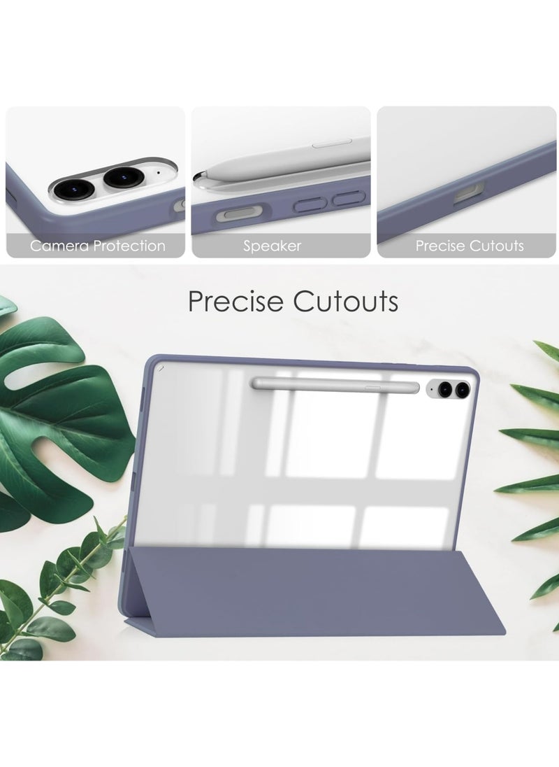 Rock Pow - Hybrid Slim Case for Samsung Galaxy Tab S10 Plus 2024/ S9 Plus/ S9 FE Plus 5G 12.4 Inch 2023 with S Pen Holder, Shockproof Cover with Clear Transparent Back Shell, Auto Wake/Sleep - Image 1
