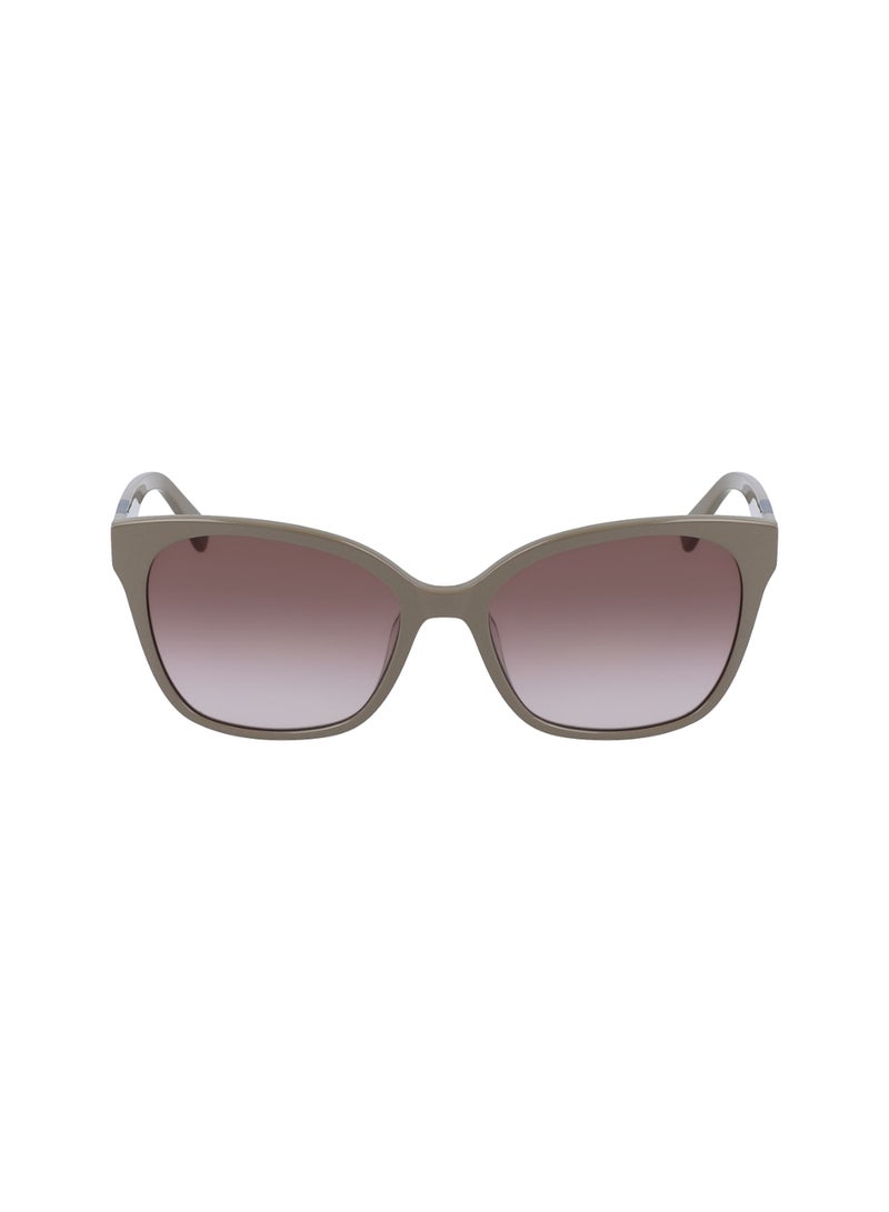 Longchamp نظارات شمسية نسائية مستطيلة الشكل بحماية من الأشعة فوق البنفسجية LO657S-271-5517 - حجم العدسة: 55 - بني فاتح - Image 1