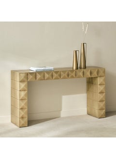 Home Box Prisma Brass Cladding Console Table 35 x 75 x 137 cm  - Image 1