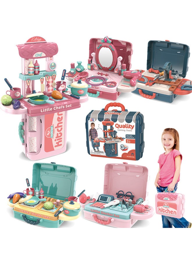 Xiongcheng Special For 3-in -1 Simulation Medical Tools Kitchenware Cosmetic Maintenance Tools Portable Box Play House Toys-Specifications:008-976A - Image 2