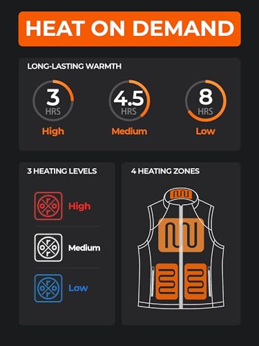 ORORO [Upgraded] Men's 4-Zone Heated Fleece Vest with Heated Collar, Lightweight Heating Vest with Battery (Black, XL) - Image 2