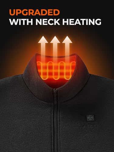 ORORO [Upgraded] Men's 4-Zone Heated Fleece Vest with Heated Collar, Lightweight Heating Vest with Battery (Black, XL) - Image 3