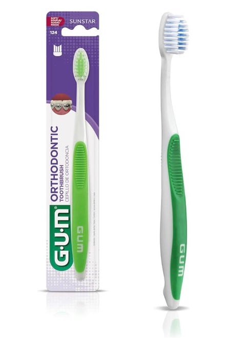Gum Orthodontic MIcrotip Toothbrush - With Hygiene Cap-Soft Bristles - Effective and Deep Cleaning - Compact Head - Assorted Colors -