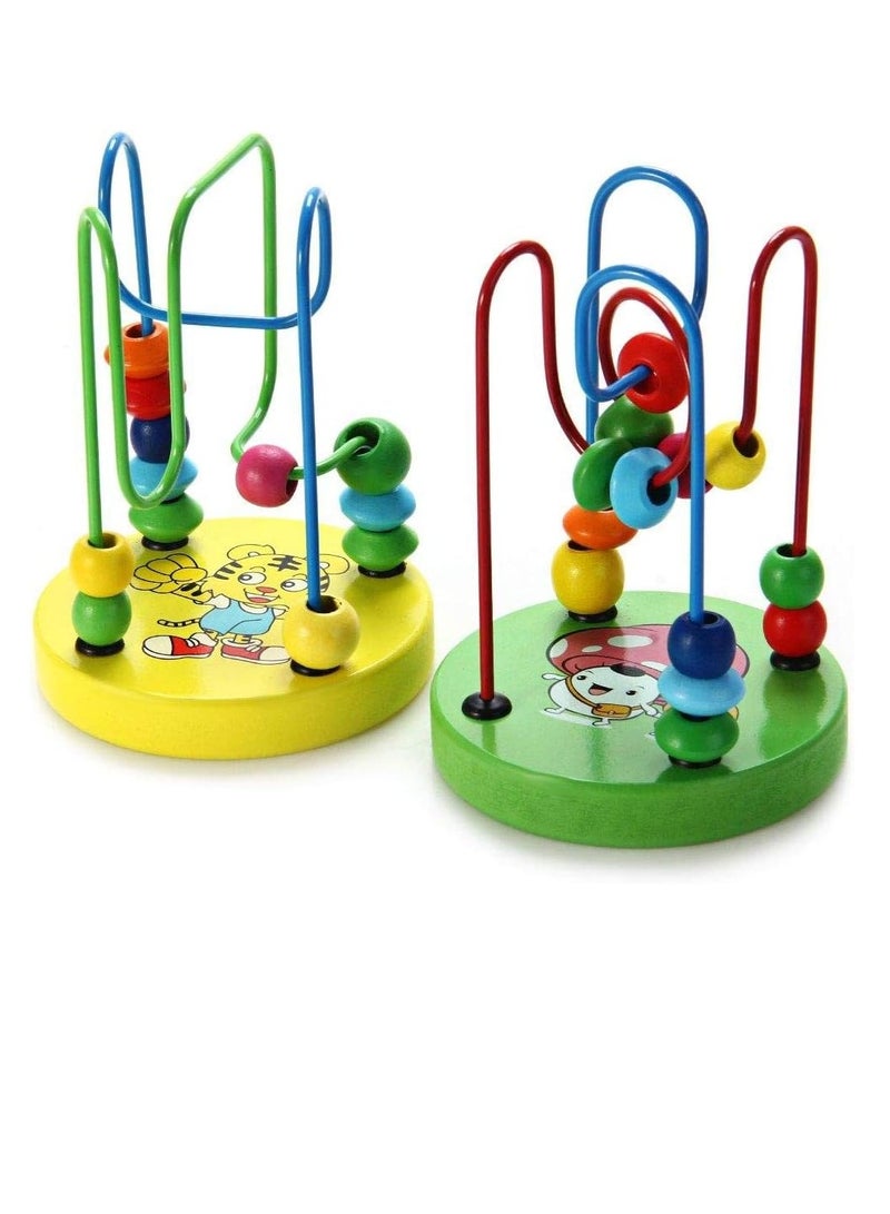 Colorful Educational Mini Maze Toy, Wooden Maze of Colorful Round Beads and Wires, 1 Piece Random Color - Image 2