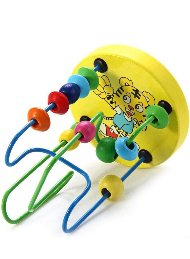 Colorful Educational Mini Maze Toy, Wooden Maze of Colorful Round Beads and Wires, 1 Piece Random Color - Image 3