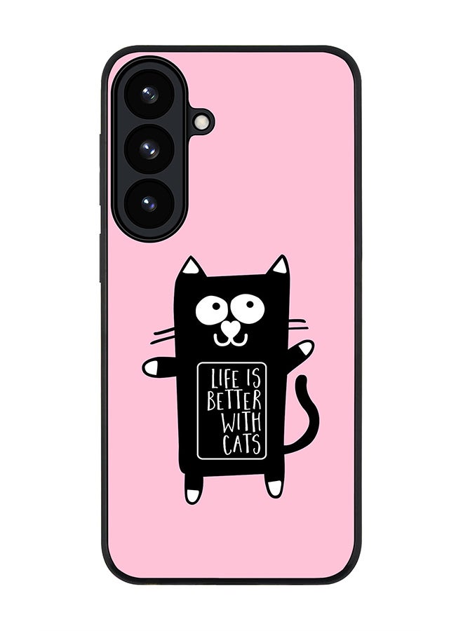 Stylizedd For Samsung Galaxy S26 Plus Case,Slim fit Camera Protection, Shockproof Thin Phone cover  - Life is better with cats - Image 1
