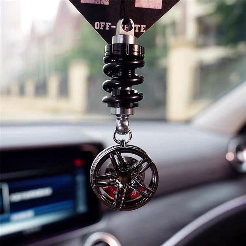 BBS Car Interior Pendant - Premium Shock Absorber, Personalized Metal Decoration for Rearview Mirror