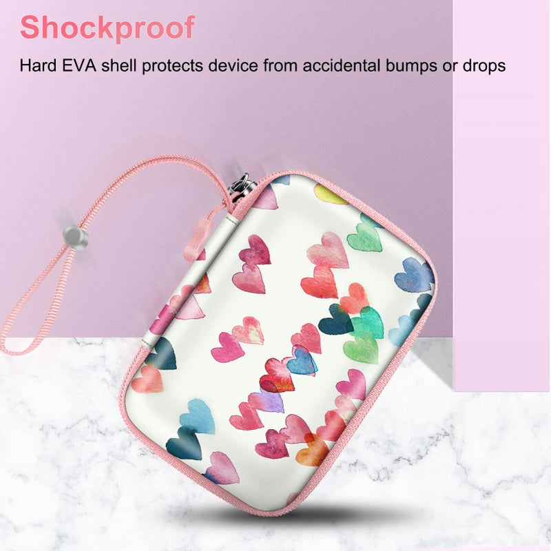 FINTIE Digital Camera Case Compatible with Kodak Pixpro FZ55/ FZ45/ FZ53/ FZ43/ WPZ2, Canon PowerShot ELPH 360/ Lecran/CAMKORY, Small Cameras Carrying Bag, Raining Hearts - Image 5