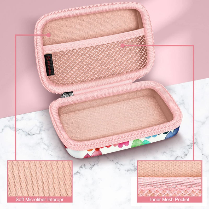 FINTIE Digital Camera Case Compatible with Kodak Pixpro FZ55/ FZ45/ FZ53/ FZ43/ WPZ2, Canon PowerShot ELPH 360/ Lecran/CAMKORY, Small Cameras Carrying Bag, Raining Hearts - Image 4