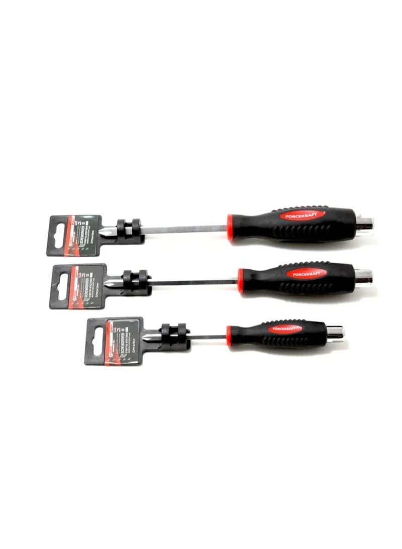 Phillips magnetic go-through screwdriver for wrench "profi" s2 ph2.0x100mm, in plastic holder