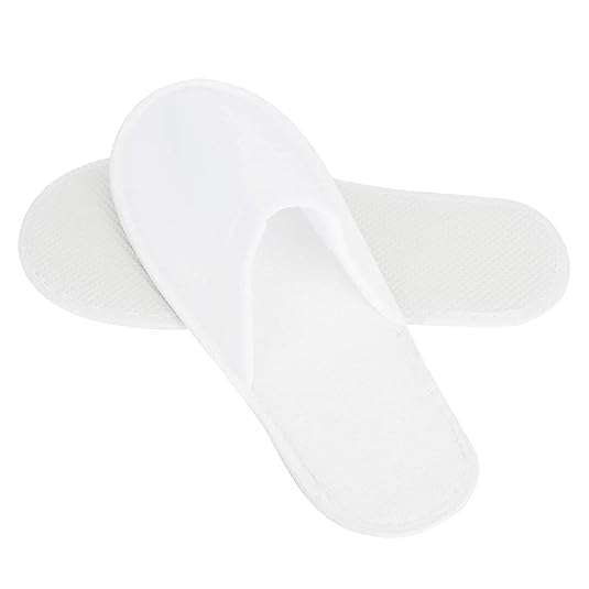 SVDK White Disposable Cotton Slippers Closed Toe Hotel Salons Spa Slippers for Men and Women - Image 5