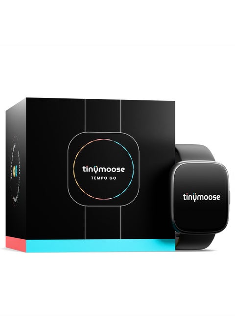 Smart Watch Tempo Go –  Long Battery Life, IP68 Waterproof, 100+ Fitness Modes, SpO2 & Heart Rate Tracking, 1.43 inch High-Resolution Display, AI Control, Bluetooth Calling, Fit by Tinymoose App Integration - Midnight Black