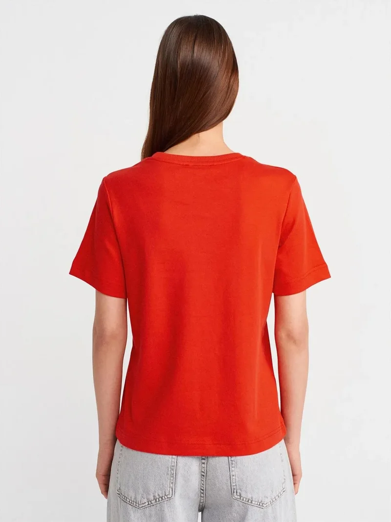 ديلفين Dilvin Women's Cotton Crew Neck T-Shirt