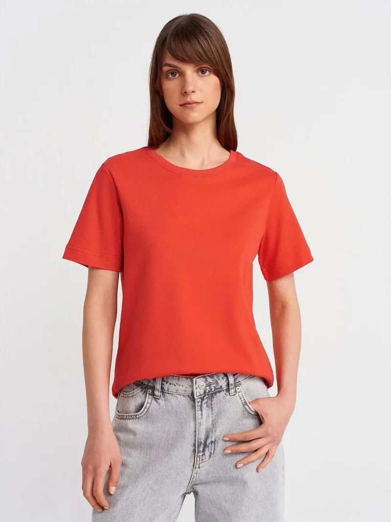 ديلفين Dilvin Women's Cotton Crew Neck T-Shirt