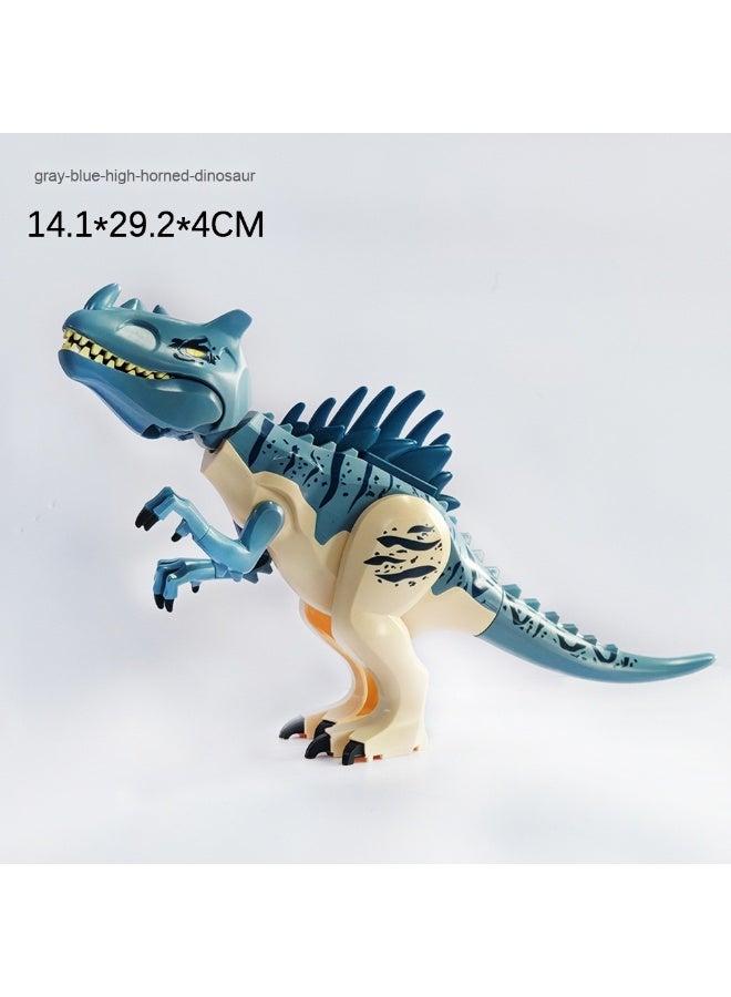 NIBEMINENT Jurassic Light and Sound Assemble-Your-Own Dinosaur Toys – Triceratops and Stegosaurus Building Blocks with Sound Effects