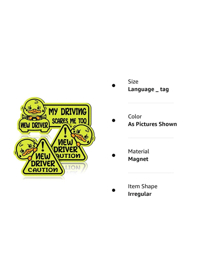 SYOSI Reflective Student Driver Magnet, for Car New Driver Sticker, Please Be Patient Sign Keep Distance Sticker Decal, Automotive Magnets Safety Sign Car Bumper Magnet Vehicle Sign, Waterproof (3 Pack ) - Image 3
