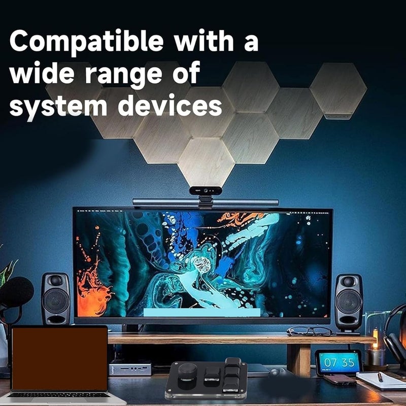 Mini Mechanical Keyboard, 4 Key 1 Knob Blue Switch RGB LED Programmable Macro Keypad with USB C Cable and Onboard Memory for Office Gaming Lab - Image 5