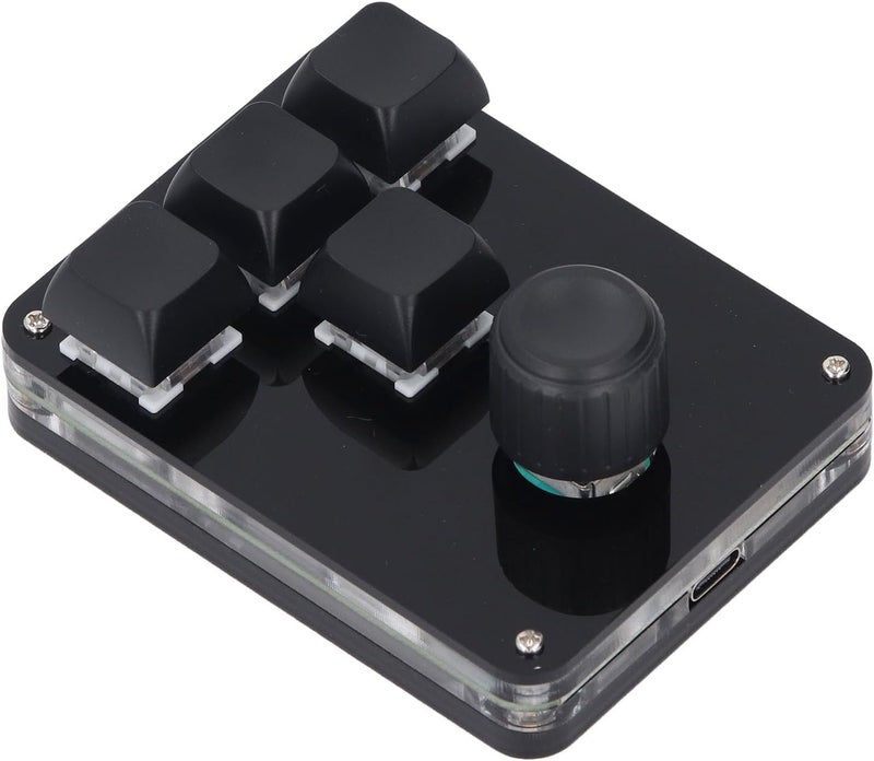 Mini Mechanical Keyboard, 4 Key 1 Knob Blue Switch RGB LED Programmable Macro Keypad with USB C Cable and Onboard Memory for Office Gaming Lab - Image 4