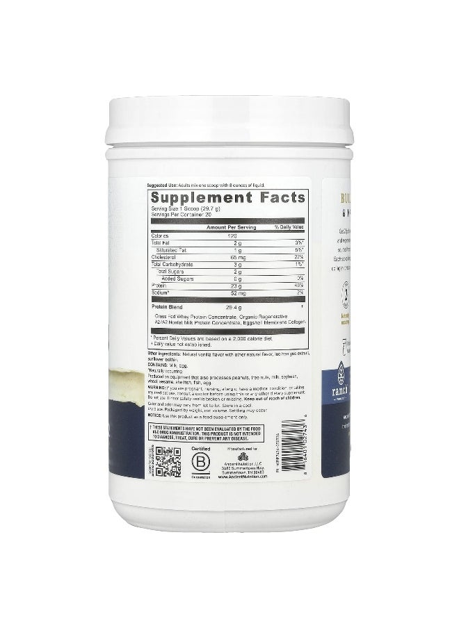 Ancient Nutrition - Ancient Nutrition, Whey Protein, Vanilla Bean, 1.31 lb (594 g) - Image 1