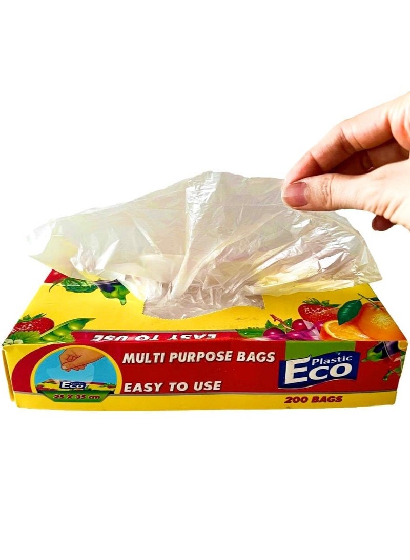 ECO Plastic 2Pack of 200 Piece freezer Bags 25x35cm Multi Purpose 400 Bags  - Image 2