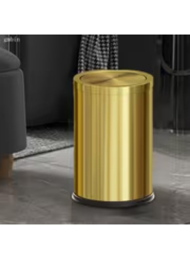 erorex Stainless Steel Lid Trash Can for Home Living Room Kitchen with Lid Flip-Top Light Luxury Bathroom Toilet High-End Golden Glow Excellent Silent Flip-Top Sealed Design Clean Hygienic Isolates Odors and Bacteria, Home Waste Bin, Odor - Image 5