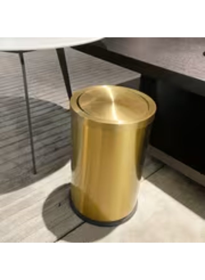 erorex Stainless Steel Lid Trash Can for Home Living Room Kitchen with Lid Flip-Top Light Luxury Bathroom Toilet High-End Golden Glow Excellent Silent Flip-Top Sealed Design Clean Hygienic Isolates Odors and Bacteria, Home Waste Bin, Odor - Image 4